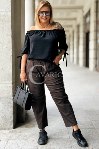 Spodnie ZARAH Carrot-Fit Plus Size | Czekoladowy