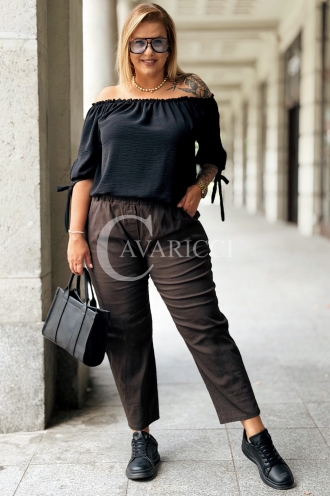 Spodnie ZARAH Carrot-Fit Plus Size | Czekoladowy