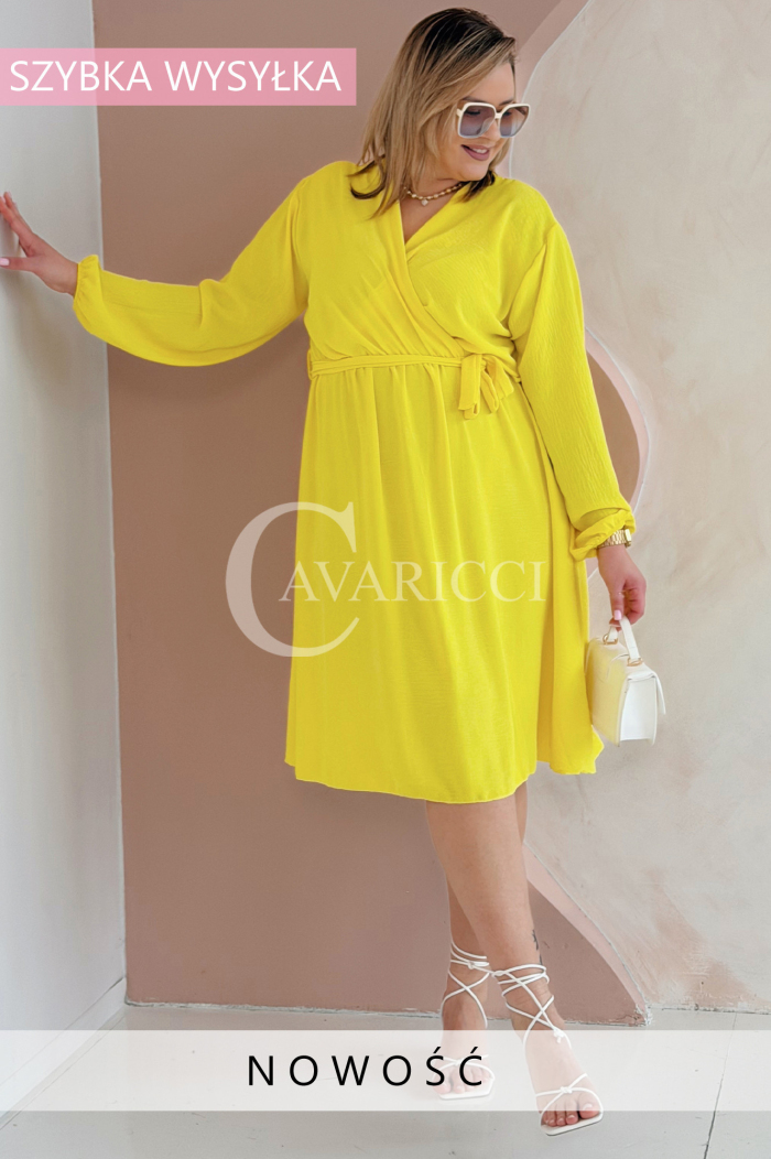MATYLDA Kleid in Gelb – Große Größen | Cavaricci.de