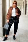 Jacke ELSA – Bequeme Bomberjacke mit Taschen in Schokoladenbraun