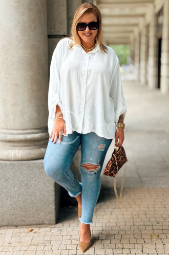 Vittoria Locker Bluse Langarm Ecru | Eleganter Look