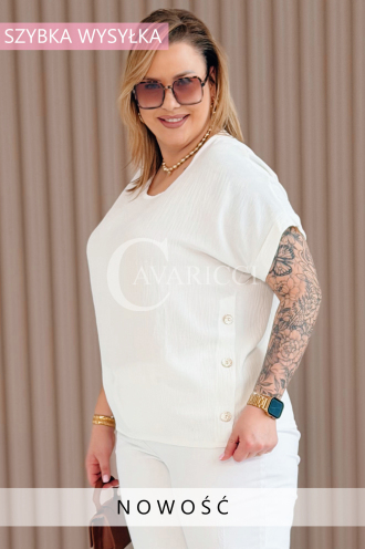 GABRIELLE Bluse in Weiß – Große Größen | Cavaricci.de