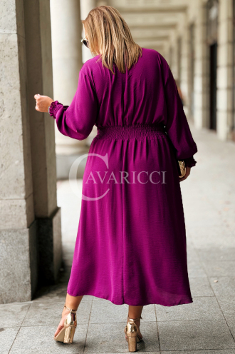 Sukienka GRETA Plus Size Szmizjerka Purpurowa | 89 zł