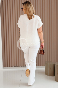 GABRIELLE Bluse in Weiß – Große Größen | Cavaricci.de