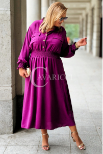 Sukienka GRETA Plus Size Szmizjerka Purpurowa | 89 zł