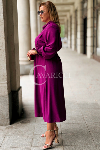 Sukienka GRETA Plus Size Szmizjerka Purpurowa | 89 zł