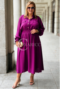 Sukienka GRETA Plus Size Szmizjerka Purpurowa | 89 zł