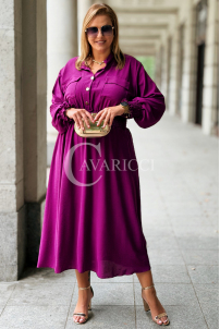 Sukienka GRETA Plus Size Szmizjerka Purpurowa | 89 zł