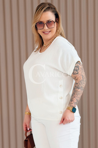 GABRIELLE Bluse in Weiß – Große Größen | Cavaricci.de