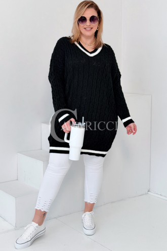 LUVINEVA Pullover in Schwarz – Große Größen | Cavaricci.de