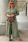 LORELI Set mit Kapuzenpullover und lockerer Hose in Khaki