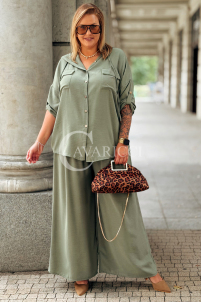 LORELI Komplet Khaki – Bluza z Kapturem i Spodnie