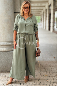 LORELI Komplet Khaki – Bluza z Kapturem i Spodnie