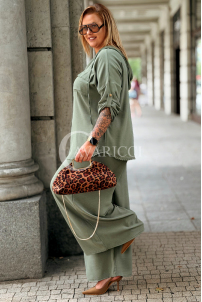 LORELI Komplet Khaki – Bluza z Kapturem i Spodnie