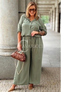 LORELI Komplet Khaki – Bluza z Kapturem i Spodnie