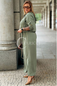 LORELI Komplet Khaki – Bluza z Kapturem i Spodnie