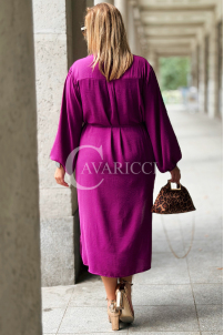 ROSALIE Elegancka Sukienka Plus Size w Kolorze Purpurowym