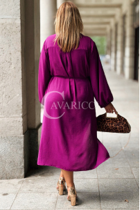ROSALIE Elegancka Sukienka Plus Size w Kolorze Purpurowym
