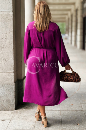 ROSALIE Elegancka Sukienka Plus Size w Kolorze Purpurowym