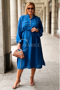 Rosalie Elegancka Sukienka Plus Size Chabrowa | 89 zł