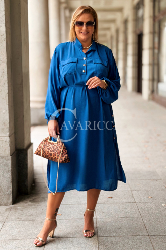 Rosalie Elegancka Sukienka Plus Size Chabrowa | 89 zł