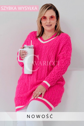 LUVINEVA Pullover in Bonbonrosa – Große Größen | Cavaricci.de