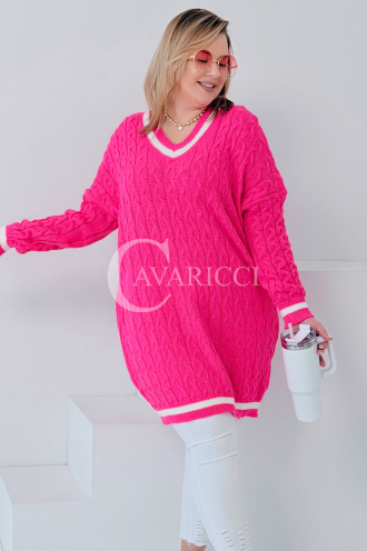 LUVINEVA Pullover in Bonbonrosa – Große Größen | Cavaricci.de