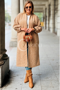JOSEFINE Langer Cardigan-Mantel Beige | Locker & Stilvoll