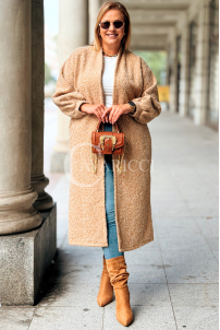 JOSEFINE Langer Cardigan-Mantel Beige | Locker & Stilvoll