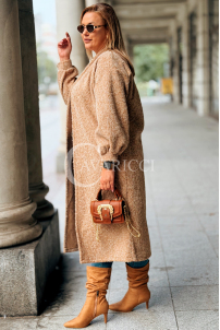 JOSEFINE Langer Cardigan-Mantel Beige | Locker & Stilvoll