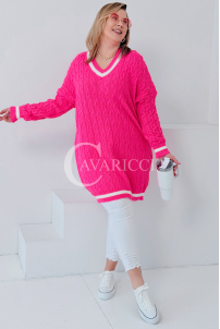 LUVINEVA Pullover in Bonbonrosa – Große Größen | Cavaricci.de
