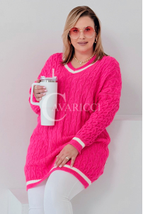 LUVINEVA Pullover in Bonbonrosa – Große Größen | Cavaricci.de
