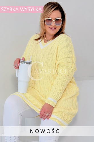 LUVINEVA Pullover in Gelb – Große Größen | Cavaricci.de