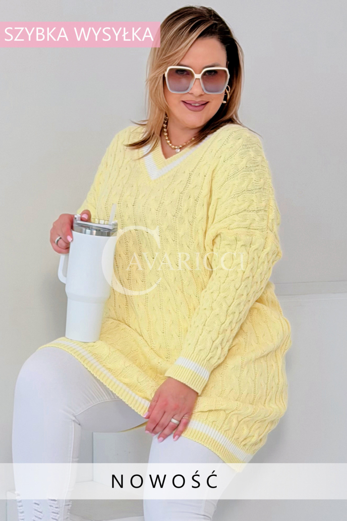 LUVINEVA Pullover in Gelb – Große Größen | Cavaricci.de