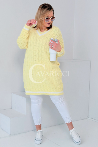 LUVINEVA Pullover in Gelb – Große Größen | Cavaricci.de