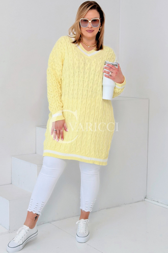 LUVINEVA Pullover in Gelb – Große Größen | Cavaricci.de
