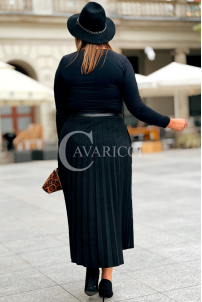 ANKE Lange Plisseerock mit Taschen – Elegant & Wildleder