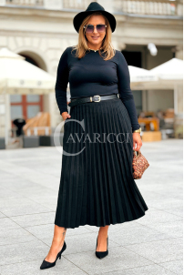 ANKE Lange Plisseerock mit Taschen – Elegant & Wildleder