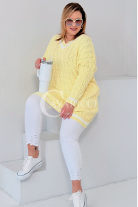 LUVINEVA Pullover in Gelb – Große Größen | Cavaricci.de