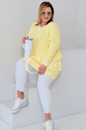 LUVINEVA Pullover in Gelb – Große Größen | Cavaricci.de