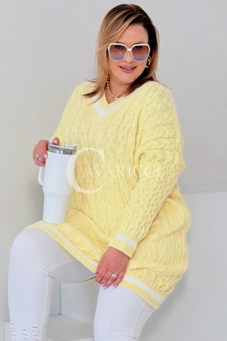 LUVINEVA Pullover in Gelb – Große Größen | Cavaricci.de