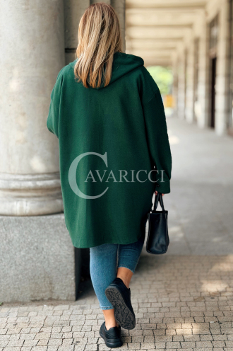 GIJA Flausch-Hoodie in Flaschengrün – Lässiger Schnitt