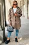 GIJA Flauschiger Kapuzenpullover mit Taschen Lockere Passform in der Farbe Fango