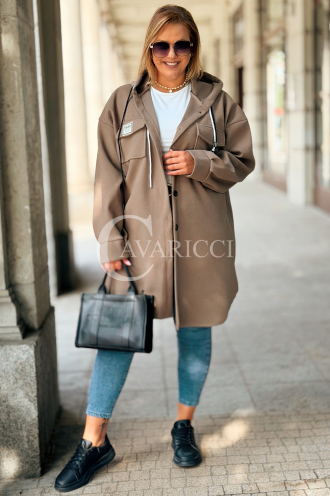 GIJA Flausch-Hoodie mit Taschen – Weiter Schnitt Fango