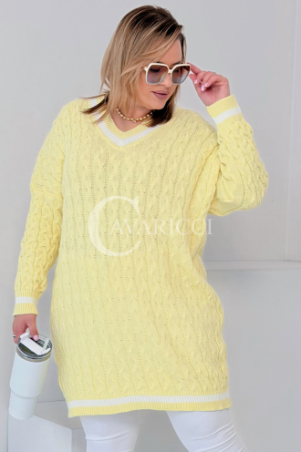 LUVINEVA Pullover in Gelb – Große Größen | Cavaricci.de