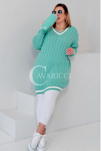 LUVINEVA Pullover in Mintgrün – Große Größen | Cavaricci.de