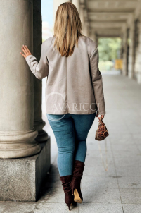 INGRID Zamszowa Marynarka Plus Size – Elegancja Fango