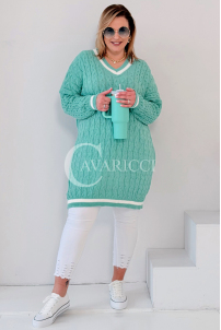 LUVINEVA Pullover in Mintgrün – Große Größen | Cavaricci.de