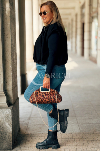 MARGA Kurze Wildleder-Weste mit Futter & Taschen – Schwarz