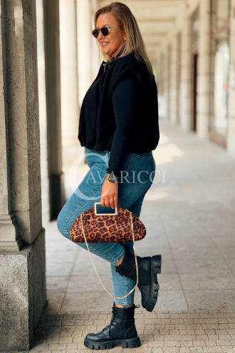 MARGA Kurze Wildleder-Weste mit Futter & Taschen – Schwarz
